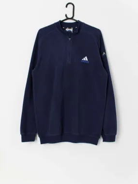 Vintage Y2K Adidas fleece in blue with quarter zip – Large