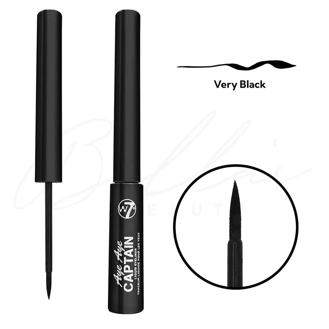 W7 Capitaine Eyeliner Très Noir Traceur liquide