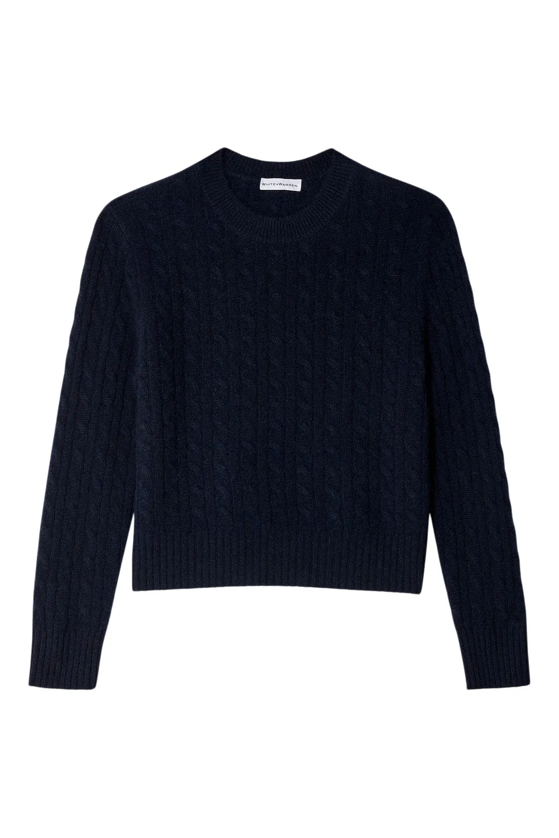 White & Warren Cashmere Cable Crewneck