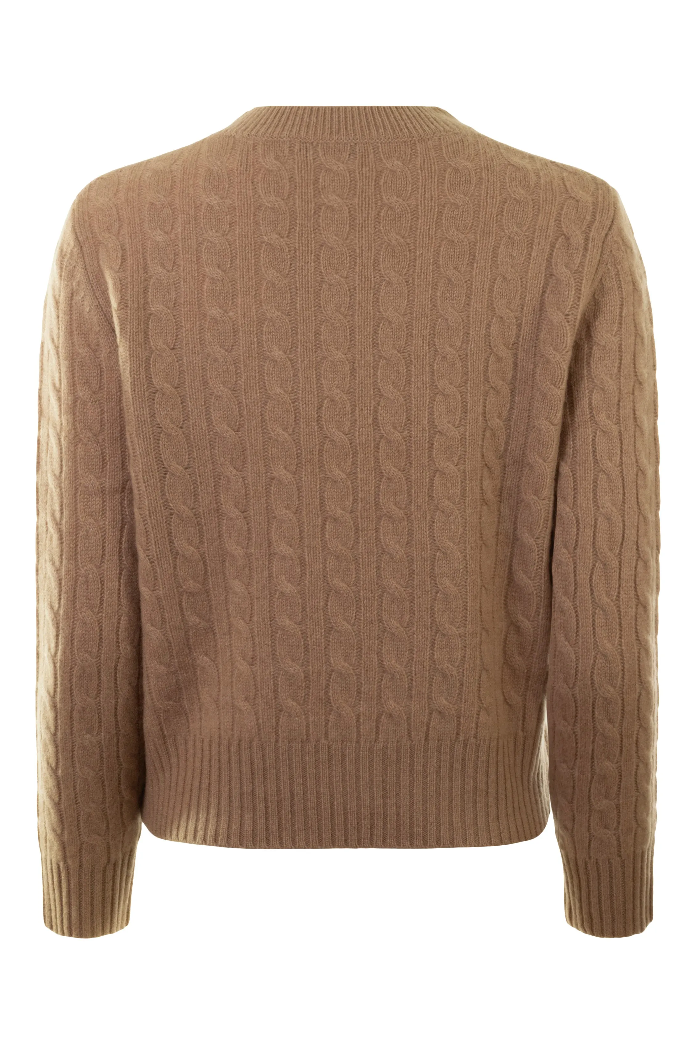 White & Warren Cashmere Cable Crewneck