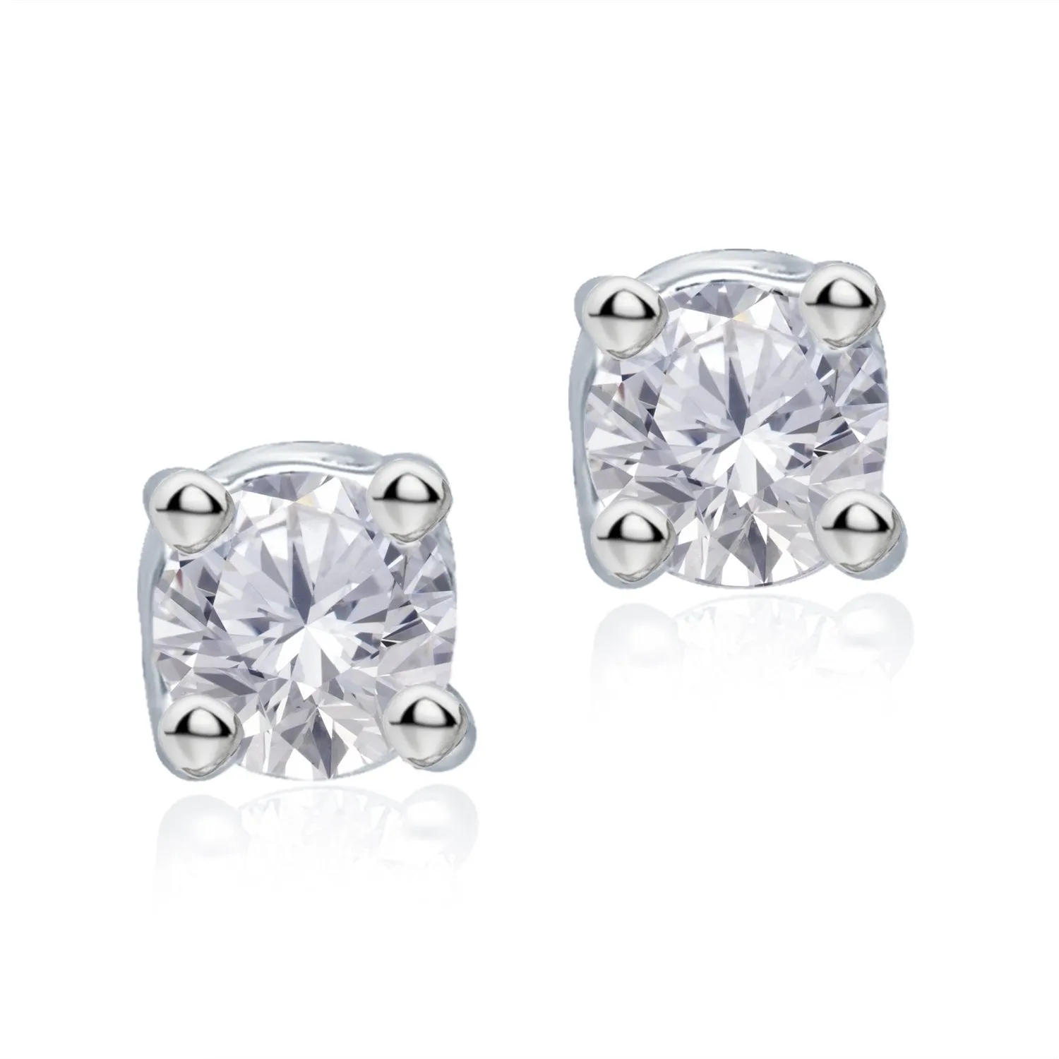 White Gold White Diamond Eternal Stud Earrings