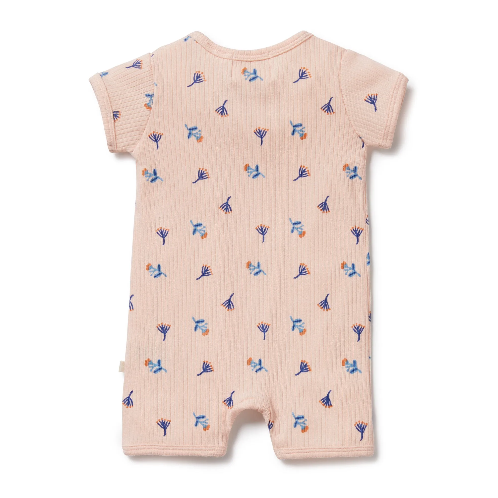 Wilson & Frenchy Little Flower Organic Rib Zipsuit