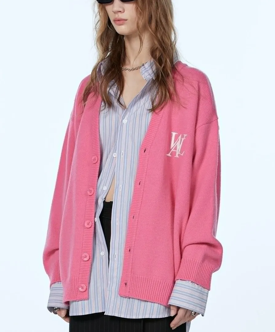 WOOALONG  |Casual Style Unisex Street Style Logo Cardigans