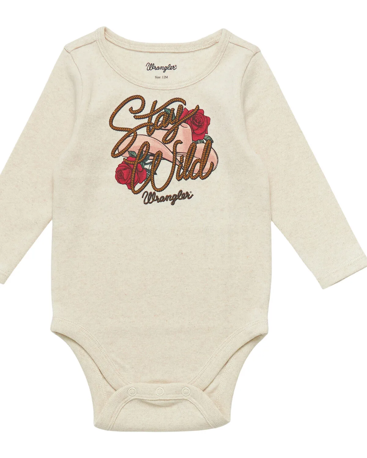 Wrangler Infant Girls' Stay Wild Long Sleeve Graphic Print Onesie