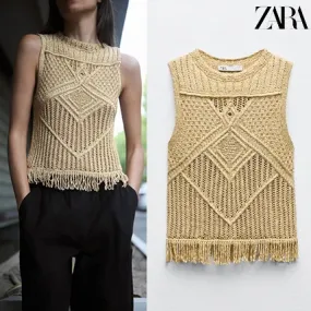 ZARA  |Casual Style Sleeveless Elegant Style Metallic