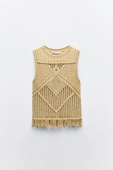 ZARA  |Casual Style Sleeveless Elegant Style Metallic