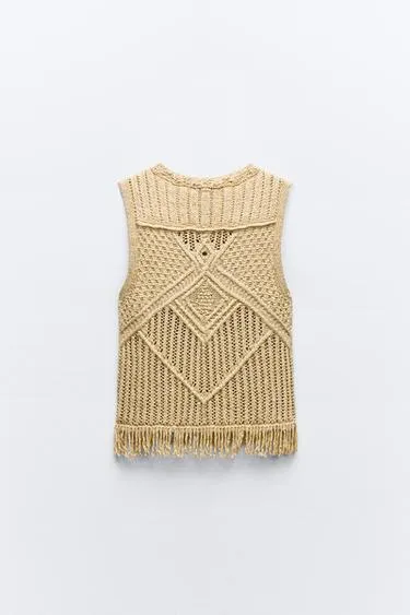 ZARA  |Casual Style Sleeveless Elegant Style Metallic