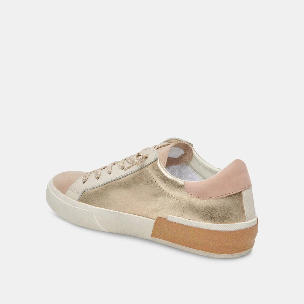 ZINA SNEAKERS GOLD LEATHER– Dolce Vita 6922089398338